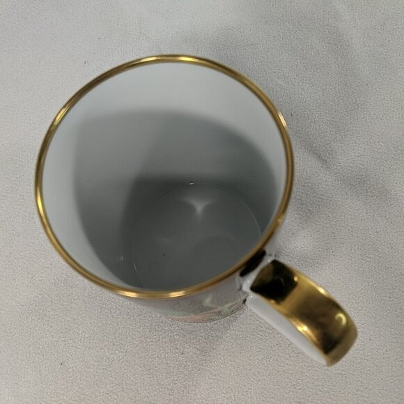 Fitz & Floyd Mallard Pond 339 Fine Porcelain Mug Black Gold Duck Bird Coffee - Picture 7 of 10